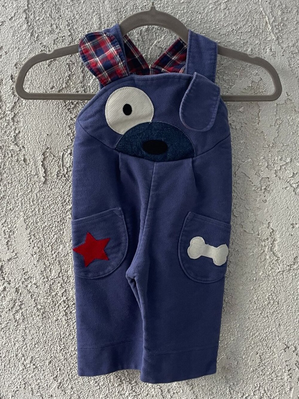 Wild Things Dog Overalls Blue Purple Plaid Patches Toddler 2-3 Years Unisex Kids